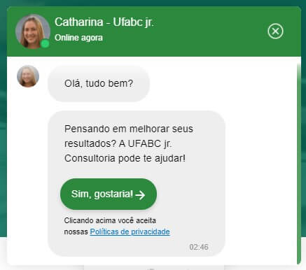 Tendências do Marketing Digital - Exemplo Chatbot